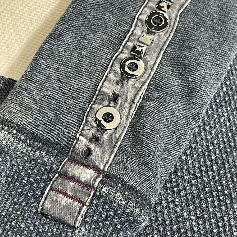 Free People • Studded Cuff Thermal Acid Wash Charcoal Gray S ASO Bella Swan - Picture 11 of 13